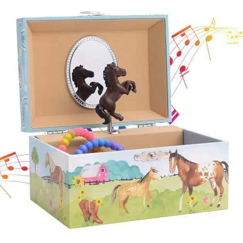 Jewelkeeper Musikalisches Schmuckkästchen mit Drehendem Einhorn