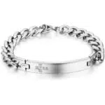 JewelryWe Edelstahl Armband Panzerarmband mit Zirkonia Kreuz für Herren
