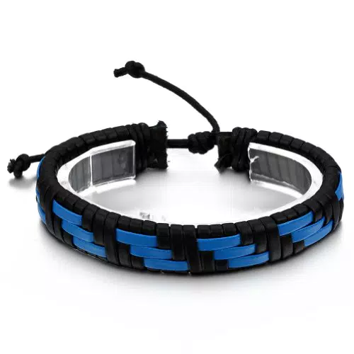 JewelryWe Geflochtenes Lederarmband für Herren und Damen – Verstellbar 11mm