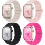 Jiamus Geflochtenes Armband für Apple Watch – Elastisches Solo Loop Armband