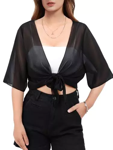 Kefiyis Bolero Damen Chiffon Jacke Elegante Bolerojacke für festliche Anlässe