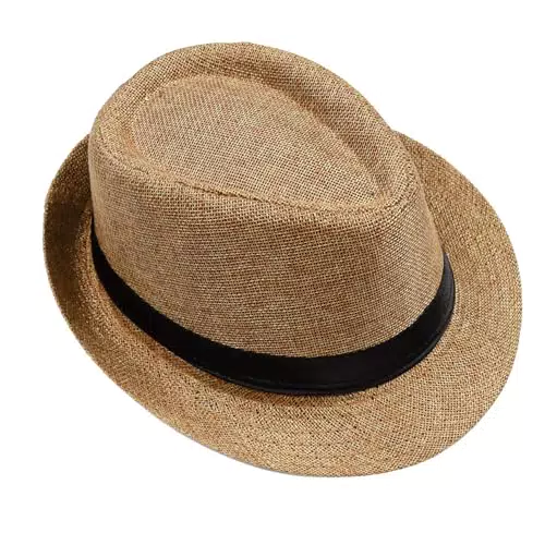 Keland Fedora Trilby Hut - Sommer Strohhut für Damen und Herren