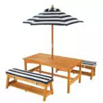 KidKraft Gartentisch mit Bank und Sonnenschirm für Kinder im Freien