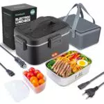 Kimfead Elektrische Lunchbox 80W 1,8L Tragbare Isolierte Wärmebox für Auto und Büro