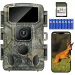 KJK Wildkamera WLAN 4K 64MP mit Nachtsicht, IP67 wasserdicht, 130° Weitwinkel