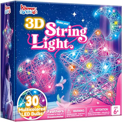 Klever Kits 3D String Art Kit für Kinder ab 8 Jahren – DIY Laternen Basteln