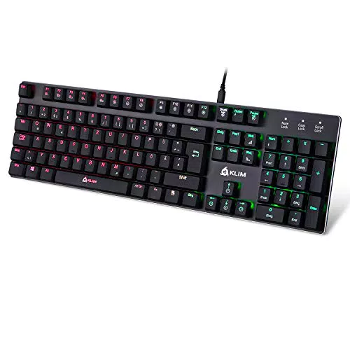 Klim Dash – Niedrigprofil mechanische QWERTZ Tastatur mit roten Schaltern für Gamer
