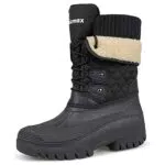 Knixmax Winterstiefel Damen - Gefütterte, wasserdichte Schneestiefel für den Winter