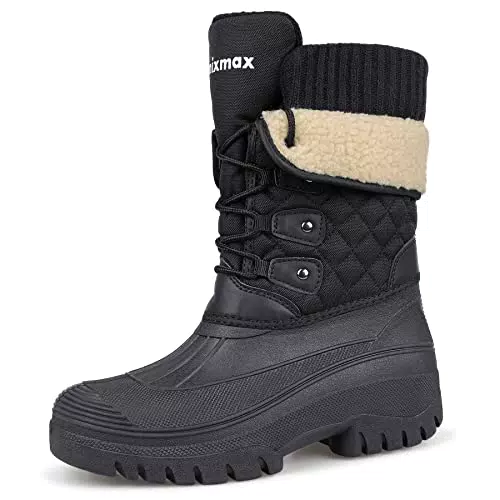 Knixmax Winterstiefel Damen - Gefütterte, wasserdichte Schneestiefel für den Winter
