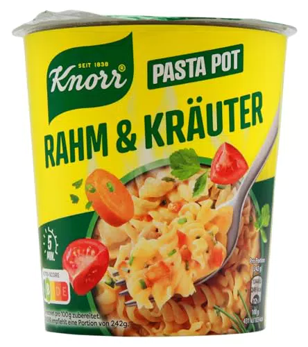 Knorr Pasta Pot Rahm & Kräuter – Leckere Instant Nudeln in 5 Minuten