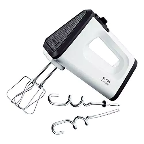 Krups Handmixer GN5021, 500 W, 5 Geschwindigkeiten, ergonomischer Griff, Edelstahlzubehör