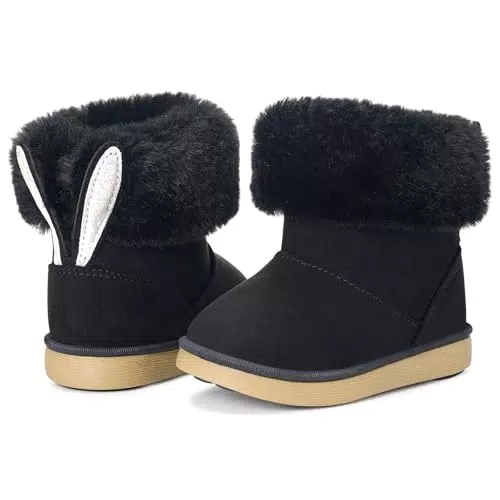 KVbabby Winterstiefel Mädchen Plüsch Gefütterte Schneestiefel Rutschfest