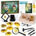 Lehoo Castle Bernstein Ausgrabungsset für Kinder ab 6 Jahren – Geschenkidee für Jungen