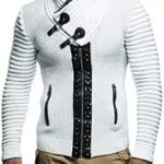 Leif Nelson Herren Strickjacke mit Schalkragen - Slim Fit Freizeitjacke