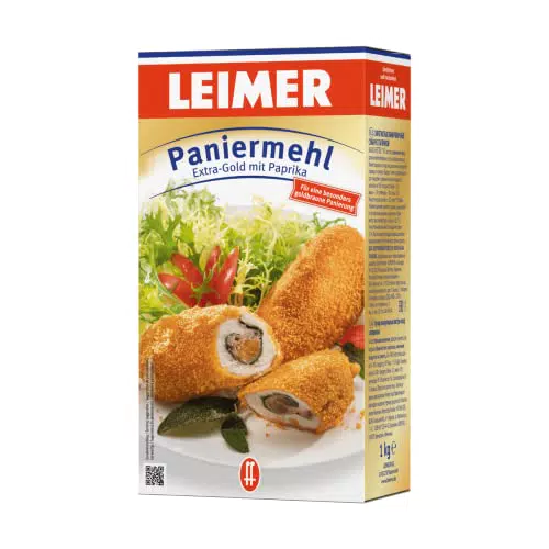 Leimer Paniermehl Extra Gold mit Paprikapulver für perfekte Panaden