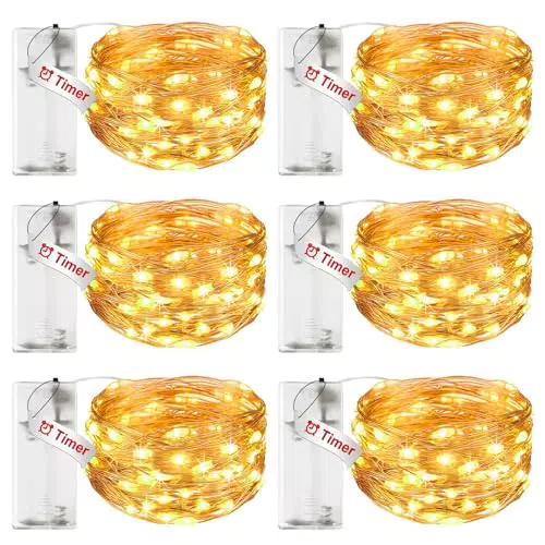 Litogo LED Lichterkette mit Timer, batteriebetrieben für Party und Deko