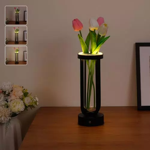 Livofloral Kabellose Tischleuchte - Dekorative LED Tischlampe für Innenräume