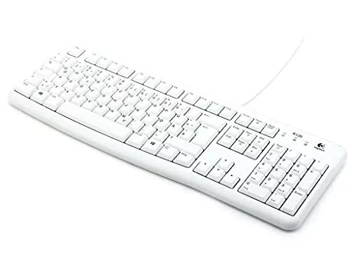 Logitech K120 Kabelgebundene Tastatur für Windows und Linux, USB, leises Tippen