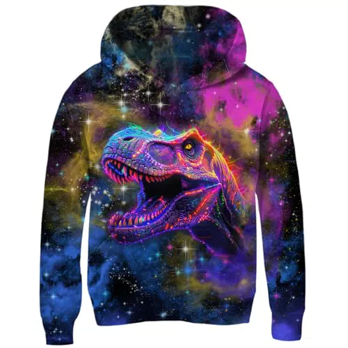 Loveternal 3D-Druck Dinosaurier Hoodie für Kinder und Teenager