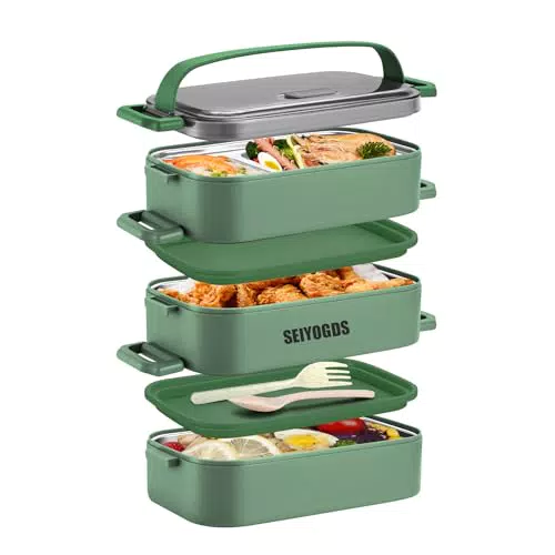 Lunchbox Bento Box für Erwachsene und Kinder, auslaufsicher, mikrowellengeeignet