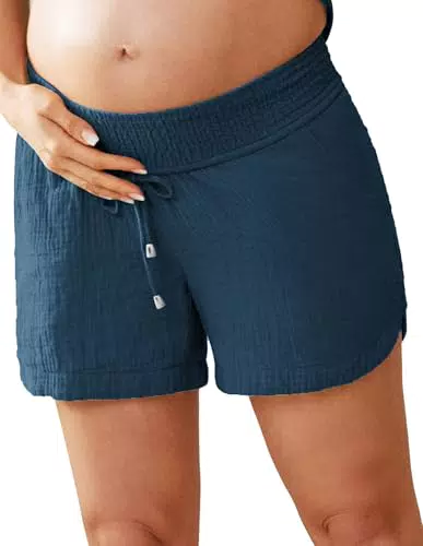 Maacie Umstands-Shorts mit Kordelzug und elastischer Taille für den Sommer