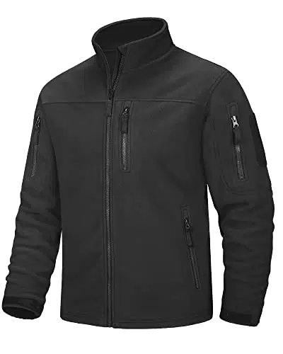 MAGCOMSEN Herren Fleecejacke Winter Tactical Reißverschluss Outdoor Jacke