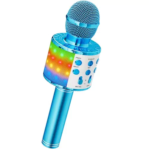 Magic Sing Karaoke Mikrofon für Kinder, Bluetooth Lautsprecher mit Stimmenverzerrer