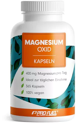 Magnesium Kapseln hochdosiert - 400mg Magnesium pro Kapsel, vegan und laborgeprüft