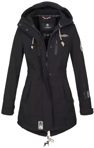 MARIKOO Damen Softshellmantel Übergangsjacke wasserdicht und atmungsaktiv
