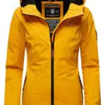 MARIKOO leichte Damen Übergangsjacke kurz Outdoor-Jacke mit Jersey-Innenfutter und großer Kapuze Brombeere Black Gr. XX