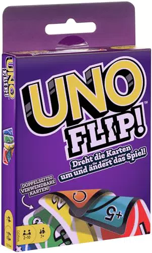 Mattel Games UNO FLIP! Kartenspiel mit beidseitig bedruckten Karten für 2-10 Spieler