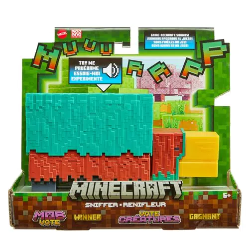 Mattel Minecraft Schnüffler-Actionfigur mit Geräuschen und pixeligem Design