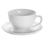 Maxwell & Williams Jumbo-Tasse mit Untertasse – Serie Round – Porzellan Becher