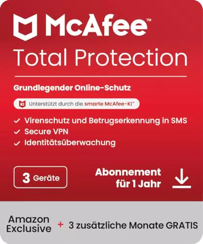 McAfee Total Protection, 5 Gerät, 24 Monate, Aktivierungscode per Email