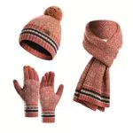 Meajore Damen Winter Set: Beanie, Touchscreen-Handschuhe und Schal