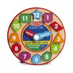 Melissa & Doug Holzuhr zum Sortieren von Formen – Lernspielzeug für Kinder