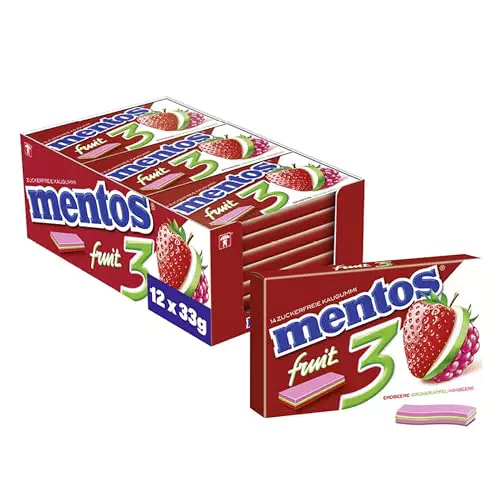 Mentos Fruity Fresh Kaugummi - Zuckerfreie Dragees mit Fruchtgeschmack