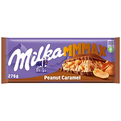 Milka Nuss-Schokolade mit Karamell, Erdnüssen und Knusper-Reis
