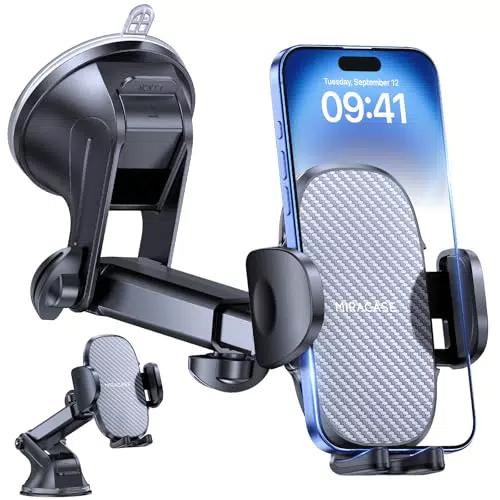 Miracase Handyhalterung Auto für iPhone und Galaxy – 360° drehbar, Saugnapf