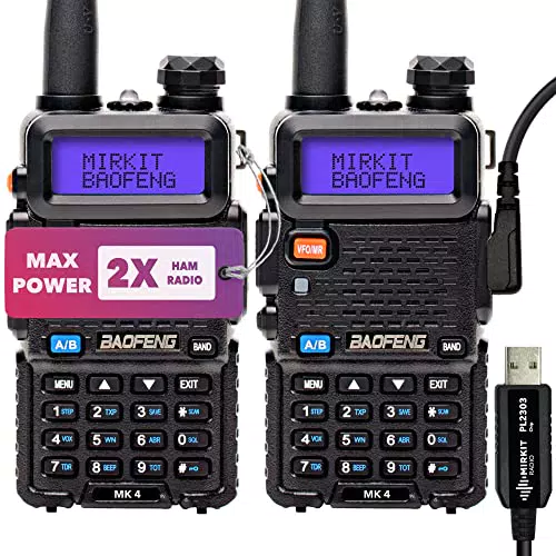 MIRKIT Baofeng MK4 Ham Radio mit 1800 mAh Li-Ion Akku und Lanyard