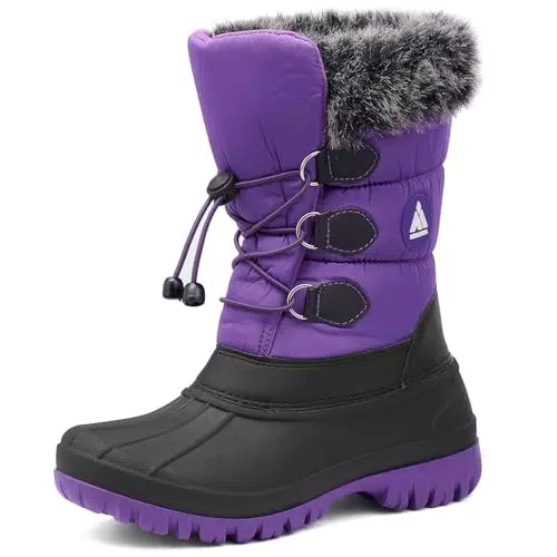 Mishansha Wasserdichte Winterstiefel für Mädchen und Jungen - Rutschfest