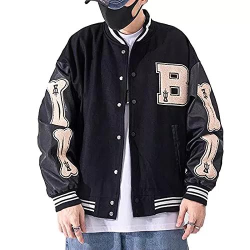 Moshtashio Herren Collegejacke Baseballjacke Unisex Sportjacke Streetwear