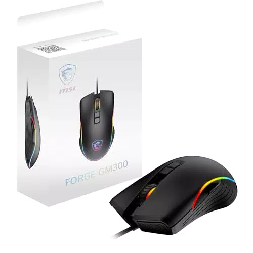 MSI Forge GM300 Gaming-Maus – 7200 DPI, 10 Tasten, RGB-LED, kabelgebunden