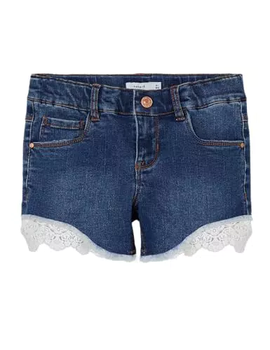 NAME IT Mädchen Nkfsalli Slim Dnm Shorts - Modische Jeansshorts für Mädchen