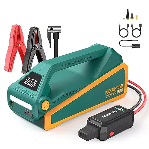 NEXPOW 4000A Starthilfe Powerbank mit Luftkompressor und LED Taschenlampe