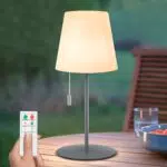 NiceBuy LED Tischlampe Outdoor dimmbar RGB kabellos mit Fernbedienung IP44