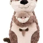 NICI Kuscheltier Otter Oda & Odalina – 2-in-1 Kuschelkissen aus Plüsch für Kinder und Erwachsene