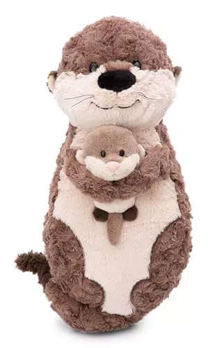 NICI Kuscheltier Otter Oda & Odalina – 2-in-1 Kuschelkissen aus Plüsch für Kinder und Erwachsene