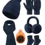 Niwicee Damen Wintermütze Set mit Schal, Handschuhen und Ohrenschützern