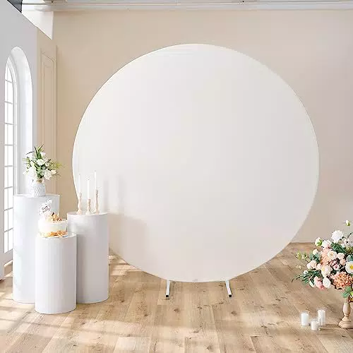NSSONBEN Runde Polyester Hintergrund für Hochzeiten, Geburtstage und Feiern